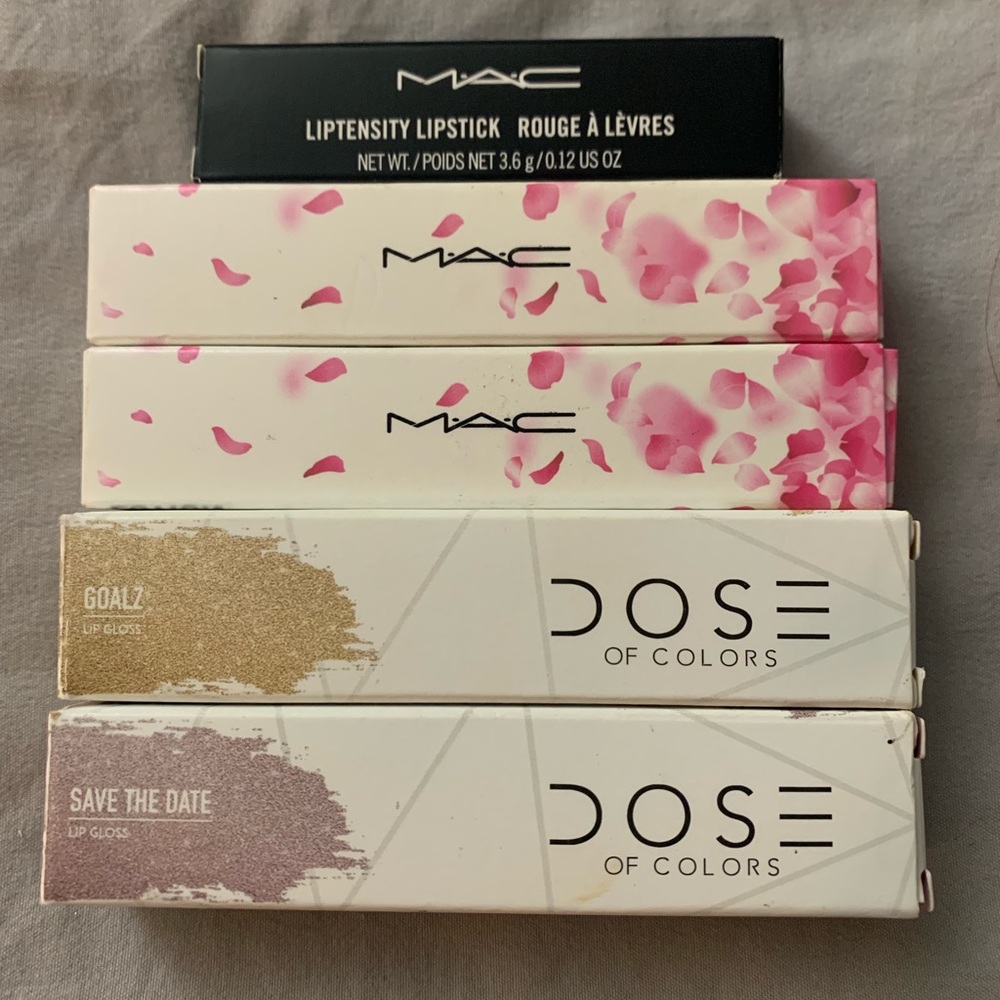 mac & dose of colors lip glosses & lipstick